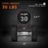 Yes4All Urethane Dumbbell with Anti-Slip Knurled Handle 5-50 LB for Muscle Building – Sold Individually(F. 30 Pounds)