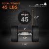 Yes4All Urethane Dumbbell with Anti-Slip Knurled Handle 5-50 LB for Muscle Building – Sold Individually(I1. 45 Pounds)