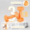 Yes4All Vinyl Hexagon Dumbbell – Dumbbells Set of 2 Hand Weights for Home Gym & Strength Training (2-15 lbs Weight Options)(B. 3 lbs – Blazing Orange – Pair)