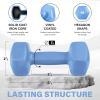 Yes4All Vinyl Hexagon Dumbbell – Dumbbells Set of 2 Hand Weights for Home Gym & Strength Training (2-15 lbs Weight Options)(C. 5 lbs – Little Boy Blue – Pair)
