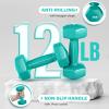Yes4All Vinyl Hexagon Dumbbell – Dumbbells Set of 2 Hand Weights for Home Gym & Strength Training (2-15 lbs Weight Options)(F. 12 lbs – Baltic – Pair)
