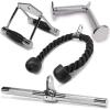 Yes4All Cable Machine Attachment, Row Handles, Tricep Rope, Straight Bar, V Bar, LAT Pulldown Accessories Load 880 LB for Home Gym(E. Tricep Rope + Double D + Straight Bar + V Bar)