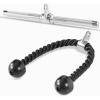 Yes4All Cable Machine Attachment, Row Handles, Tricep Rope, Straight Bar, V Bar, LAT Pulldown Accessories Load 880 LB for Home Gym(L. (Chrome) Tricep Rope + Straight Bar)