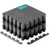 Yes4All EVA Interlocking Mats, Puzzle Floor Tiles, Foam Floor Padding with Border for Furniture, Home Space, Living Room, Garage 11,15,32,99 SQFT(Black & Grey)