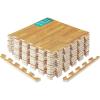 Yes4All EVA Interlocking Mats, Puzzle Floor Tiles, Foam Floor Padding with Border for Furniture, Home Space, Living Room, Garage 11,22,32 SQFT(A. Oak Wood Light)