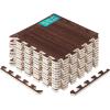 Yes4All EVA Interlocking Mats, Puzzle Floor Tiles, Foam Floor Padding with Border for Furniture, Home Space, Living Room, Garage 11,22,32 SQFT(D. Walnut Wood Dark)