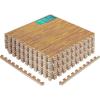 Yes4All EVA Interlocking Mats, Puzzle Floor Tiles, Foam Floor Padding with Border for Furniture, Home Space, Living Room, Garage(F. 48 Square Feet (12 Tiles) – Light Oak Wood)
