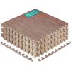 Yes4All EVA Interlocking Mats, Puzzle Floor Tiles, Foam Floor Padding with Border for Furniture, Home Space, Living Room, Garage(G. 48 Square Feet (12 Tiles) – Dark Oak Wood)