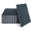 Yes4All EVA Interlocking Mats, Puzzle Floor Tiles, Foam Floor Padding with Border for Furniture, Home Space, Living Room, Garage(J. 48 Square Feet (12 Tiles) – Carbon)