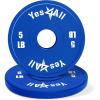 Yes4All Fractional Weight Plates Set, Available In Steel And Rubber, Set of 2/4/6 Plates in 1.25LB, 2.5LB, or 5LB Sizes, Micro Change Plates for Dumbbell and Olympic Barbell Weightlifting(K. 5LB x 2pcs (Rubber))