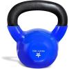 Yes4All Kettlebell, 5-100 LB Vinyl Coated Cast Iron Strength Training Kettlebells for Home Gym Exercises, Fitness, Full Body Workout Equipment, Push Ups, and Grip Strength(C. 15LB – Dark Blue)