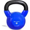 Yes4All Kettlebell, 5-100 LB Vinyl Coated Cast Iron Strength Training Kettlebells for Home Gym Exercises, Fitness, Full Body Workout Equipment, Push Ups, and Grip Strength(G. 35LB – Dark Blue)