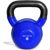 Yes4All Kettlebell, 5-100 LB Vinyl Coated Cast Iron Strength Training Kettlebells for Home Gym Exercises, Fitness, Full Body Workout Equipment, Push Ups, and Grip Strength(M. 60LB – Dark Blue)