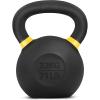 Yes4All Powder Coated Kettlebell, Cast Iron Core Kettlebells with Non-Slip Handle & Flat Bottom for Conditioning, Heavy Duty for Strength Training, 9lb to 71lb – Single & Pair(Yellow)