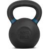 Yes4All Powder Coated Kettlebell, Cast Iron Core Kettlebells with Non-Slip Handle & Flat Bottom for Conditioning, Heavy Duty for Strength Training, 9lb to 71lb – Single & Pair(Deep Blue)