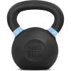 Yes4All Powder Coated Kettlebell, Cast Iron Core Kettlebells with Non-Slip Handle & Flat Bottom for Conditioning, Heavy Duty for Strength Training, 9lb to 71lb – Single & Pair(Light Blue)