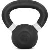 Yes4All Powder Coated Kettlebell, Cast Iron Core Kettlebells with Non-Slip Handle & Flat Bottom for Conditioning, Heavy Duty for Strength Training, 9lb to 71lb – Single & Pair(White)