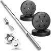 Yes4All Standard Straight Barbell 60″ & EZ Curl Bar 47″, Capacity 200 to 480 LB, Weight Bar 1″ to 2″ Diameter – Star Lock Collars, Rubber Ring, Barbell Spins Included for Deadlifts & Squats(G. Straight Bar 1″ Set 50LB)