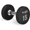 Yes4All Urethane Dumbbell with Anti-Slip Knurled Handle 5-50 LB for Muscle Building – Sold Individually(C. 15 Pounds)