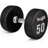 Yes4All Urethane Dumbbell with Anti-Slip Knurled Handle 5-50 LB for Muscle Building – Sold Individually(J1. 50 Pounds)