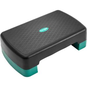 Yes4All 18.9″ Aerobic Exercise Step Platform with 2 Risers, Adjustable Height Workout Stepper 3″ 5.1″ for Home Gym(A. Neo Green)