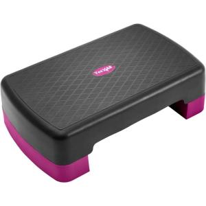 Yes4All 18.9″ Aerobic Exercise Step Platform with 2 Risers, Adjustable Height Workout Stepper 3″ 5.1″ for Home Gym(D. Purple/Black)
