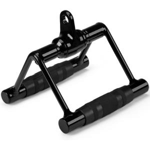 Yes4All Cable Machine Attachment, Double D Handle & Tricep Rope Cable Attachment, Weight Machine Accessories Load 880 LB for Home Gym(E. Double D Handle Black)