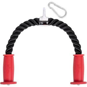 Yes4All Deluxe Tricep Rope Cable Attachment, 27 & 36 inch with 4 Colors, Exercise Machine Attachments Pulley System Gym Pull Down Rope with Carabiner(I. Tricep Rope Ergonomic)