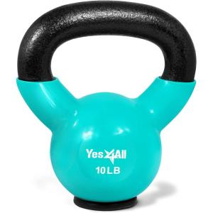 Yes4All Kettlebells Rubber Base, Kettlebell Set for Women, Strength Training Kettlebells Weights (10-65 lbs)(B. 10LB – Mint)