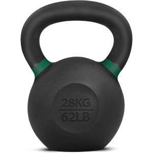 Yes4All Powder Coated Kettlebell, Cast Iron Core Kettlebells with Non-Slip Handle & Flat Bottom for Conditioning, Heavy Duty for Strength Training, 9lb to 71lb – Single & Pair(Mint)