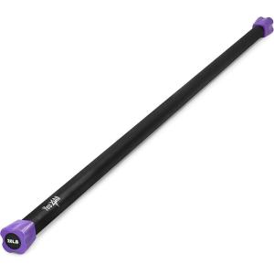 Yes4All Total Body Workout Weighted Bar, Resistance Band Bar, Racks for Strength Training, Exercise Bar for Yoga in Home and Gym – Single/Combo(F. 20lbs)