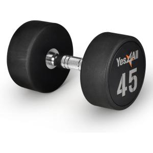 Yes4All Urethane Dumbbell with Anti-Slip Knurled Handle 5-50 LB for Muscle Building – Sold Individually(I1. 45 Pounds)