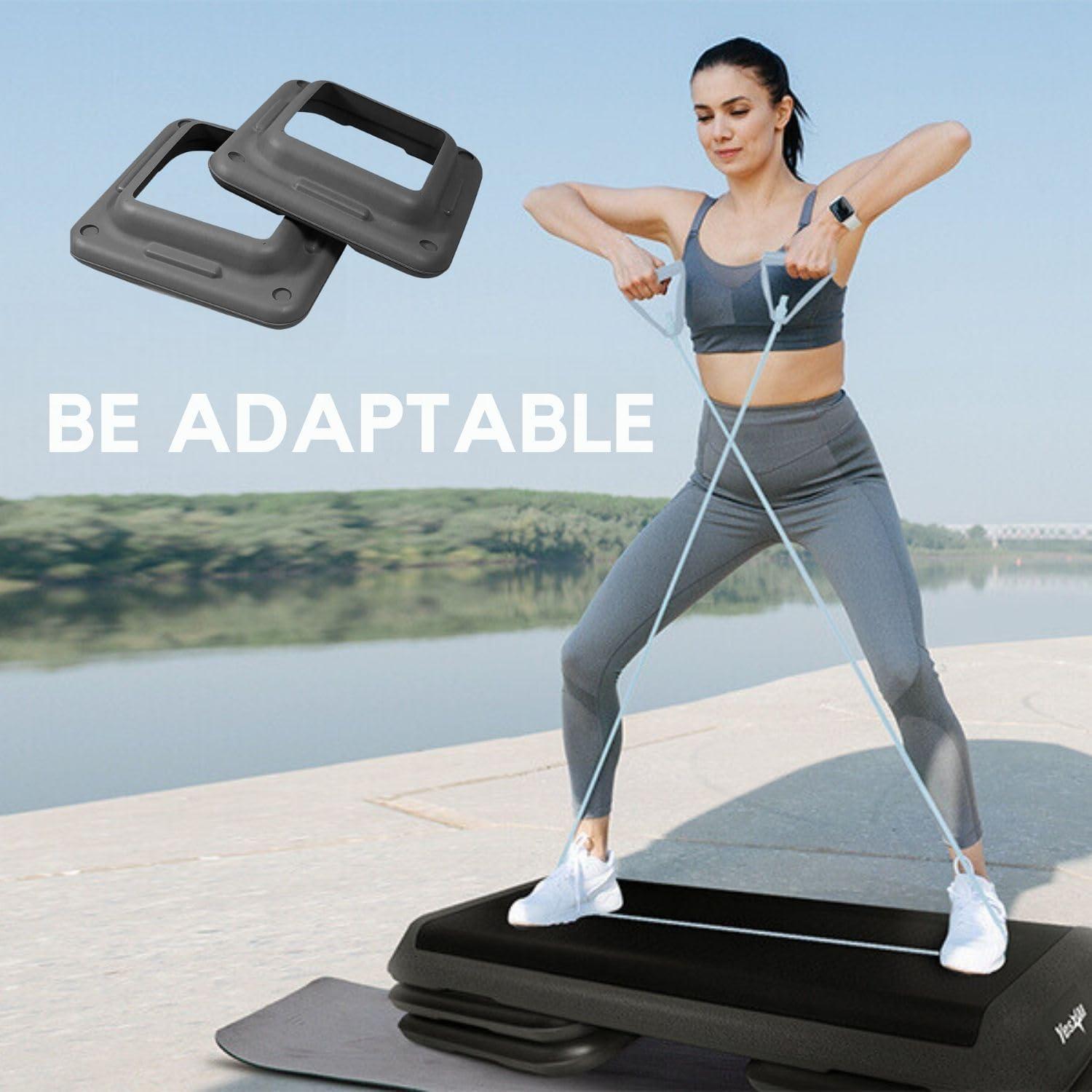 image:imageYes4All 16x16 Extra Adjustable Risers for Aerobic Exercise Workout Step Platform Pair Not Included Aerobic Step PlatformC Grey One Pair