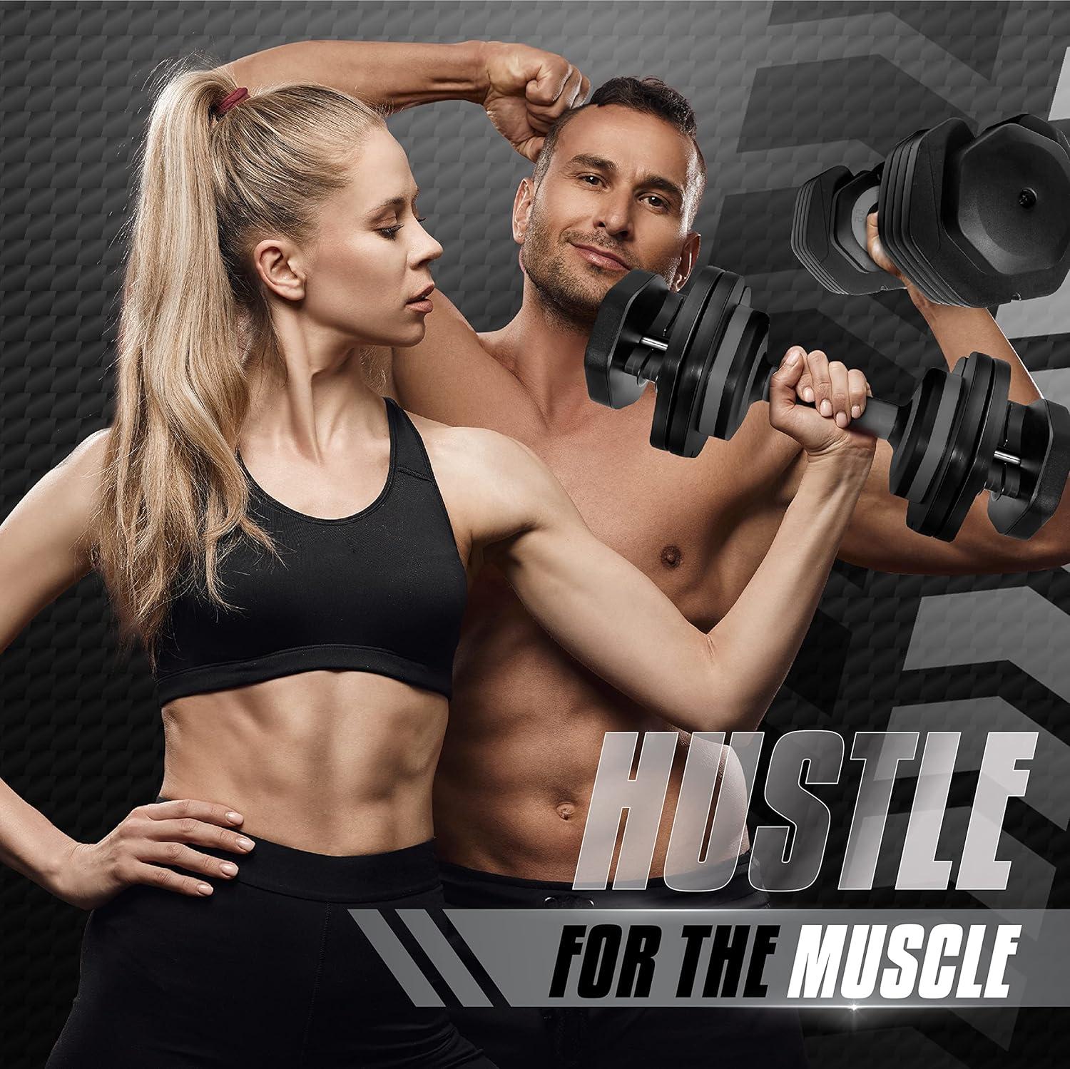 image:imageYes4All 2555LB Adjustable Dumbbells PairSingle 5in1 Dumbbells Adjustable Weights with AntiSlip Handle amp Sturdy Prolocks55LBS Pair Grey Grip