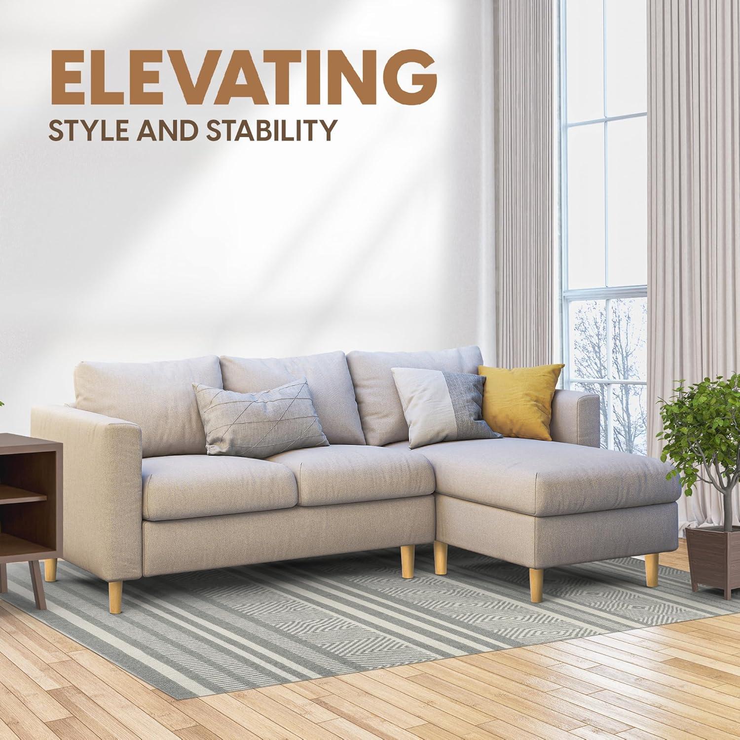 image:imageYes4All 3 Inches Square Wood Furniture Legs Set of 4 Wooden Replacement Feet for Couch Adjustable Sofa Ottomans Tapered Leg with Leveler Brown Solid Wood Parts for Table ChairRound Natural