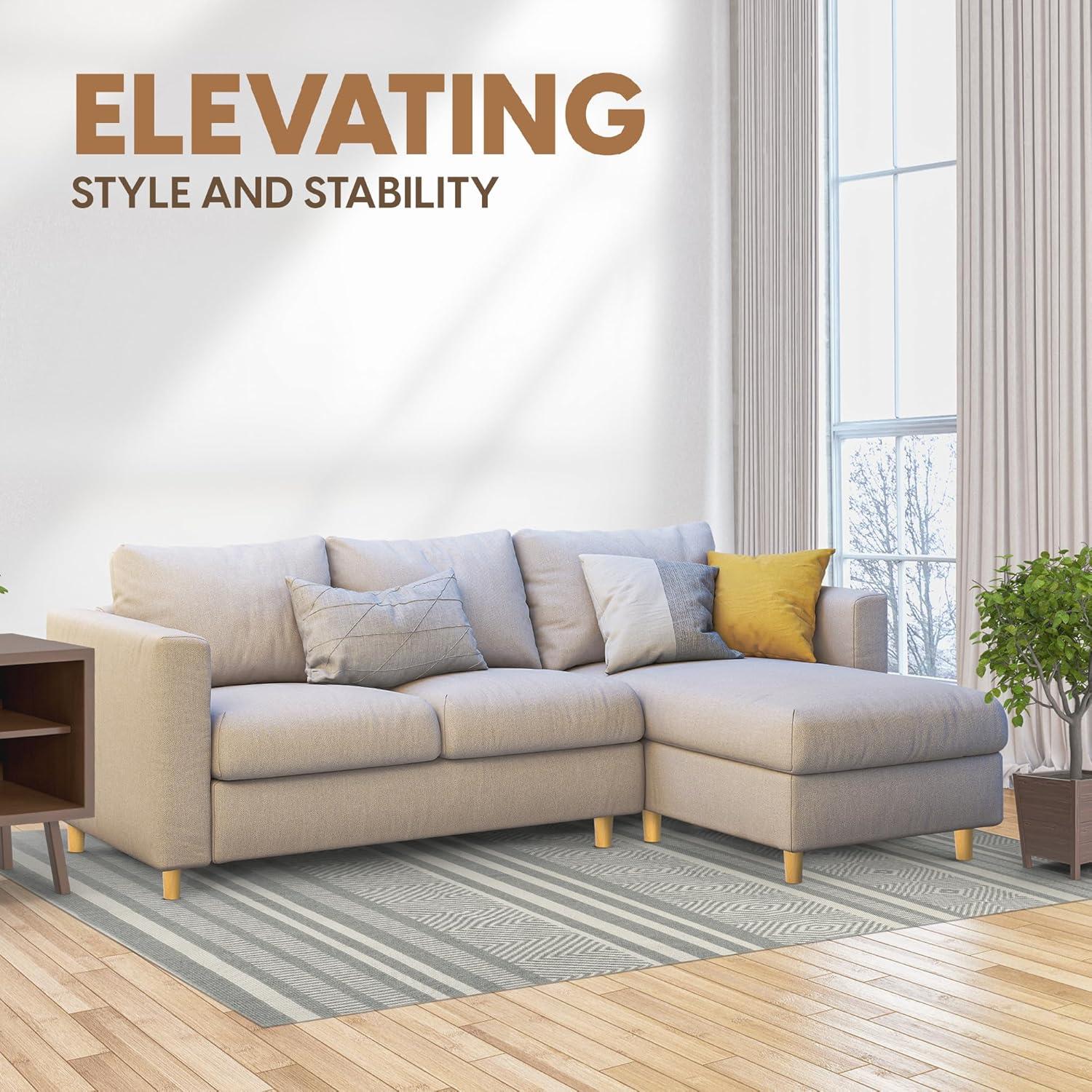 image:imageYes4All 3 Inches Square Wood Furniture Legs Set of 4 Wooden Replacement Feet for Couch Adjustable Sofa Ottomans Tapered Leg with Leveler Brown Solid Wood Parts for Table ChairRound Natural