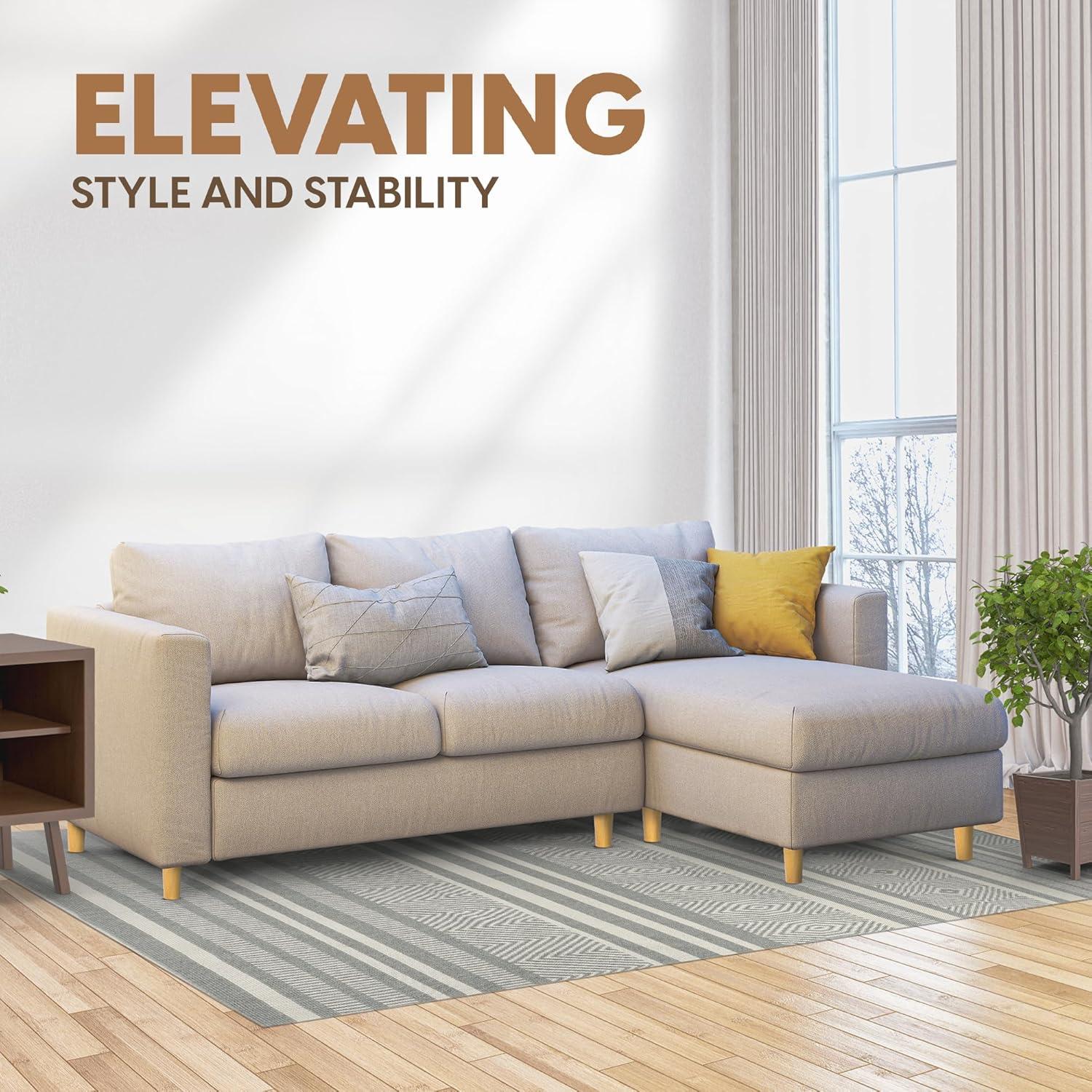 image:imageYes4All 3 Inches Square Wood Furniture Legs Set of 4 Wooden Replacement Feet for Couch Adjustable Sofa Ottomans Tapered Leg with Leveler Brown Solid Wood Parts for Table ChairRound Natural