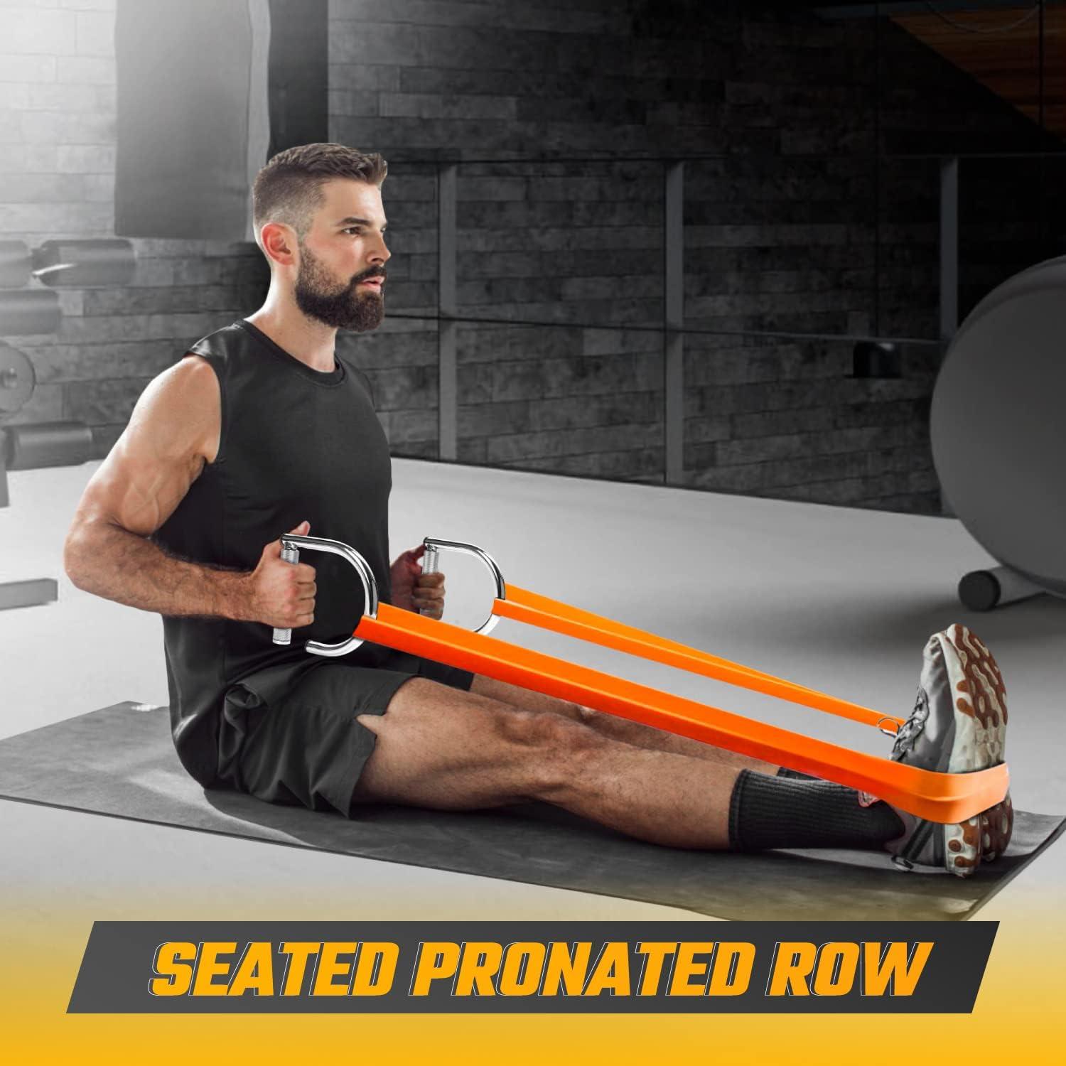 image:imageYes4All 360 Rotation Metal Resistance Bands Pull Up Handle with ExtraGripped Knurled Surface Heavy Duty Industrial Grade Steel Stretch Attachment Handles for Elastic Band Workouts Home GymChrome