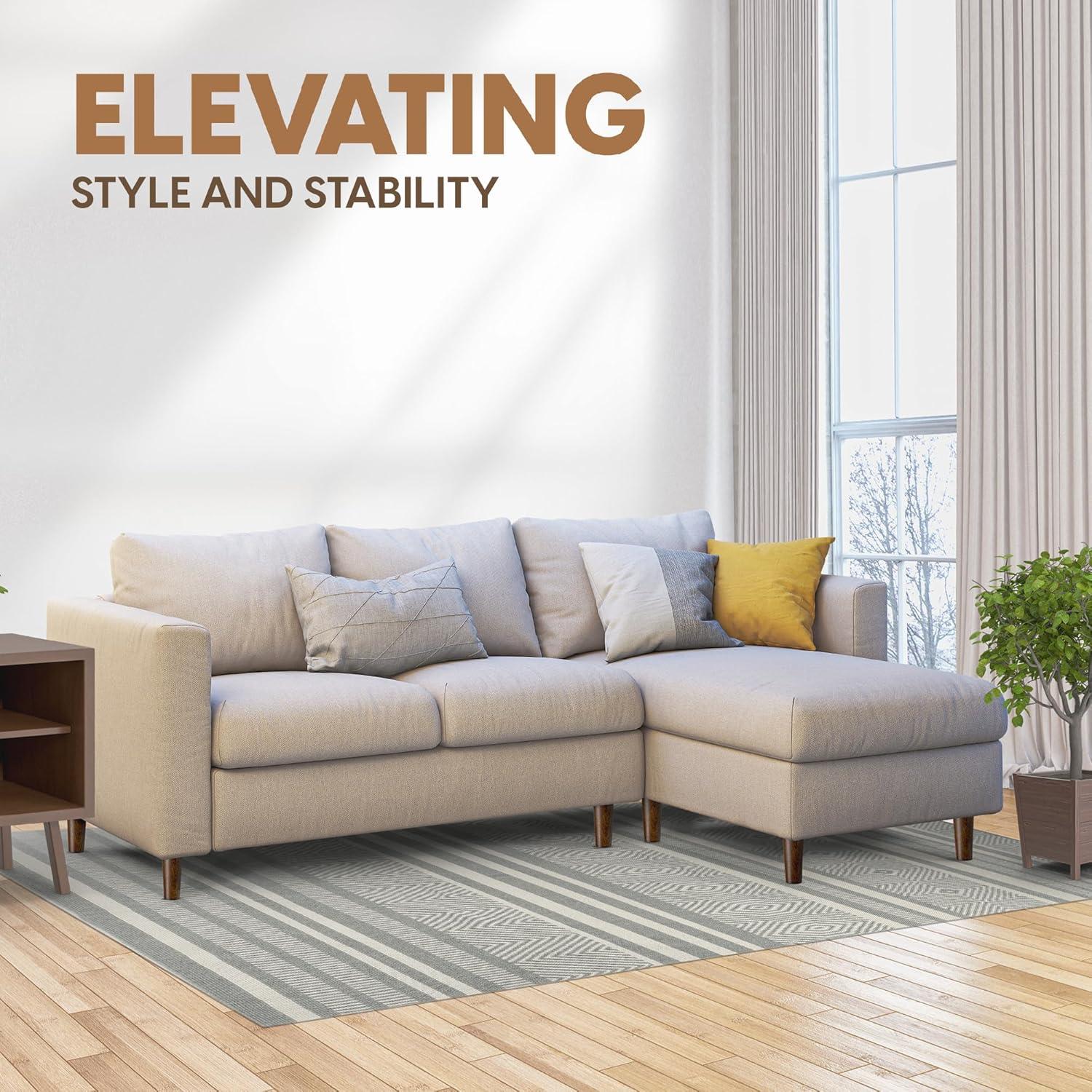 image:imageYes4All 45 Inches Square Wood Furniture Legs Set of 4 Wooden Replacement Feet for Couch Bed Bench Adjustable Sofa Ottomans Tapered Leg with Leveler Nature Rubber Wood Parts for Table ChairRound Brown