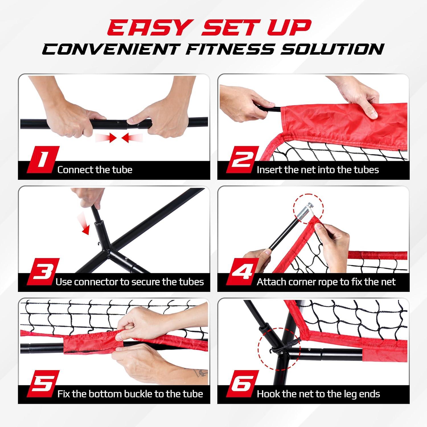 image:imageYes4All 7x7ft Baseball Net with Batting Tee Durable Softball Nets for Hitting and Pitching Practice Backstop Net for Backyard Training