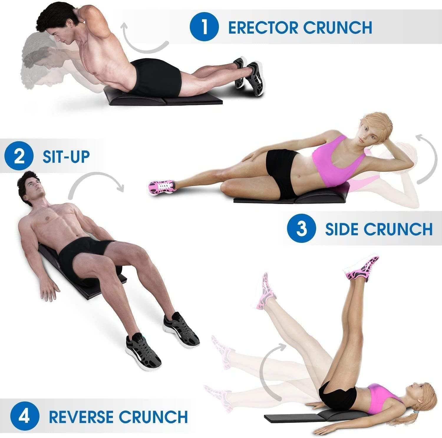 image:imageYes4All Abdominal Exercise Pads Foldable Ab Workout Equipment for Home Gym Core Training amp Back Stretching Sit Up Mat for Floor ExercisesB1 Black