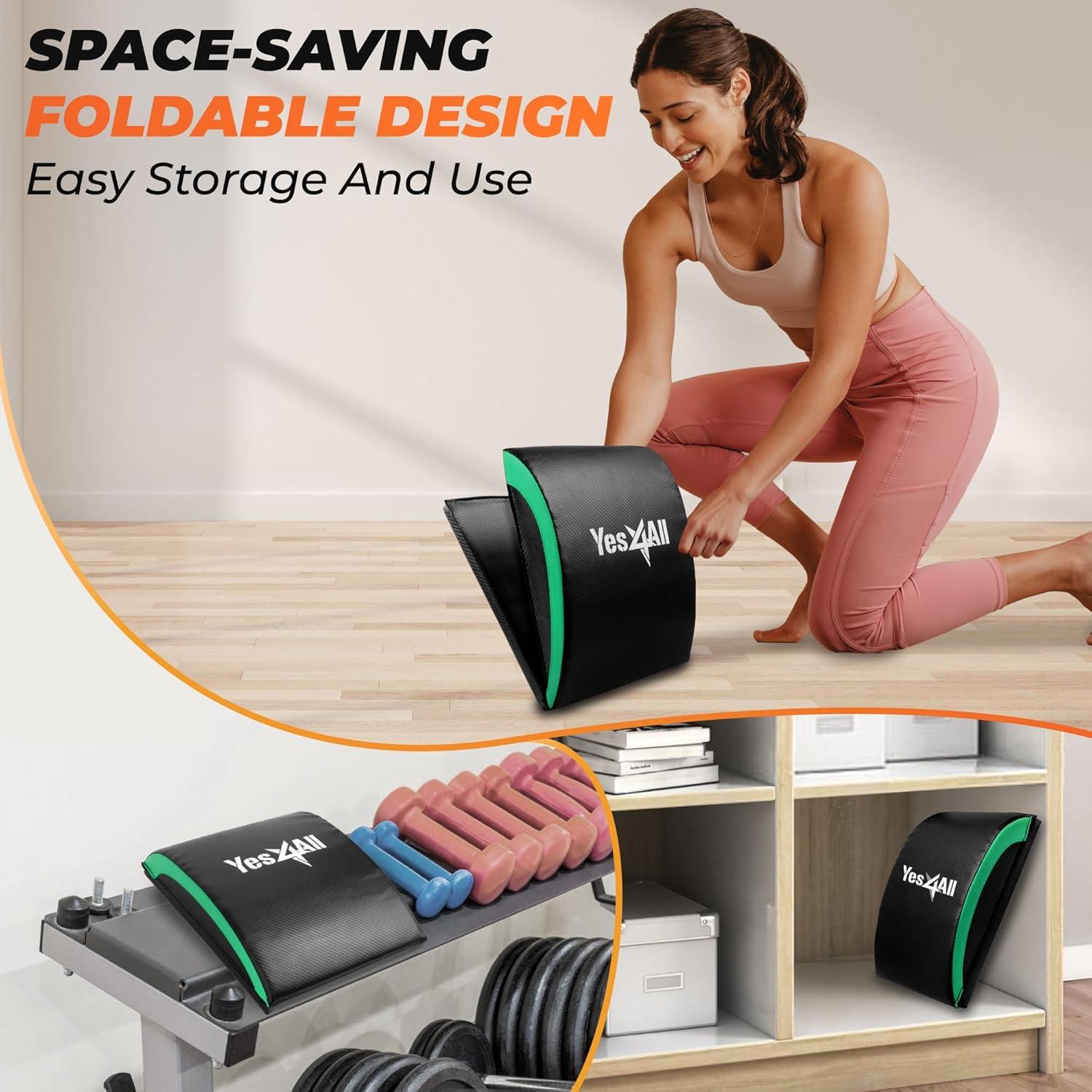 image:imageYes4All Abdominal Exercise Pads Foldable Ab Workout Equipment for Home Gym Core Training amp Back Stretching Sit Up Mat for Floor ExercisesB2 Mint