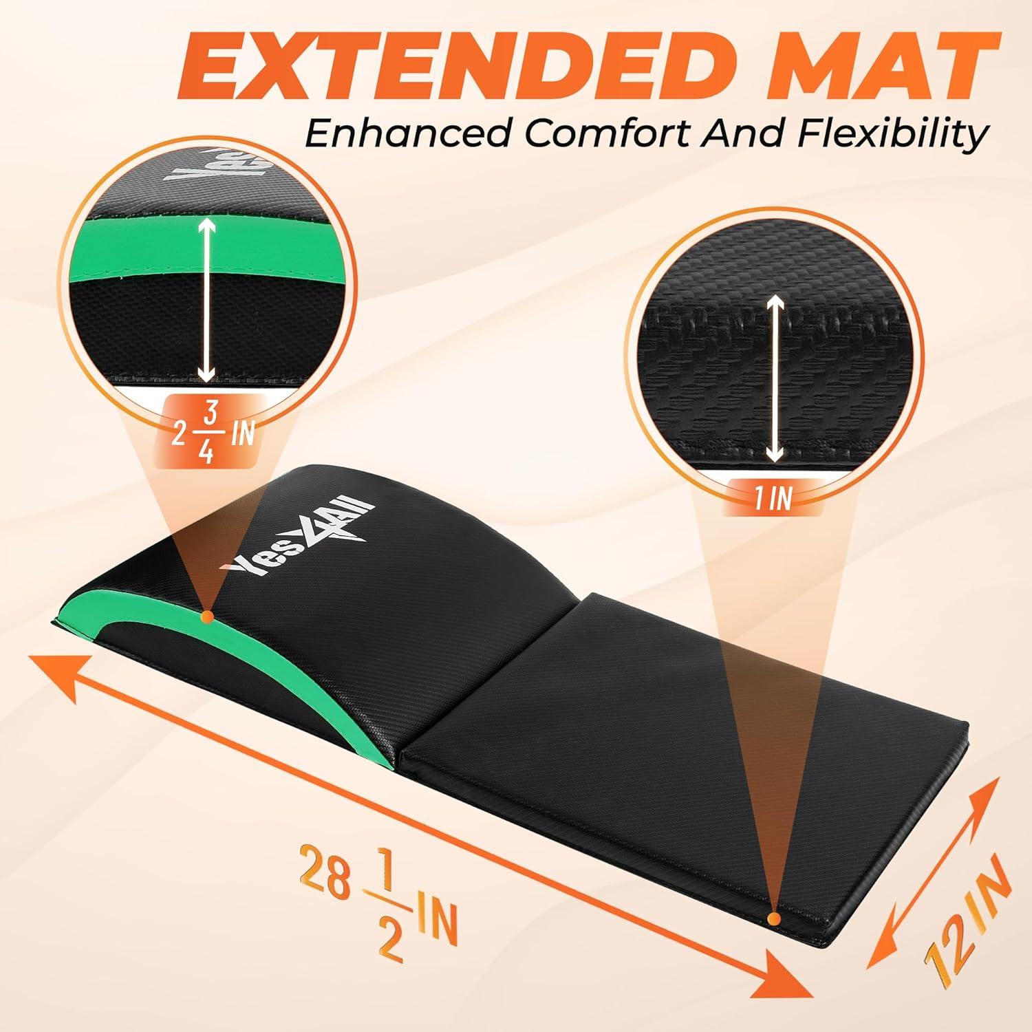 image:imageYes4All Abdominal Exercise Pads Foldable Ab Workout Equipment for Home Gym Core Training amp Back Stretching Sit Up Mat for Floor ExercisesB2 Mint