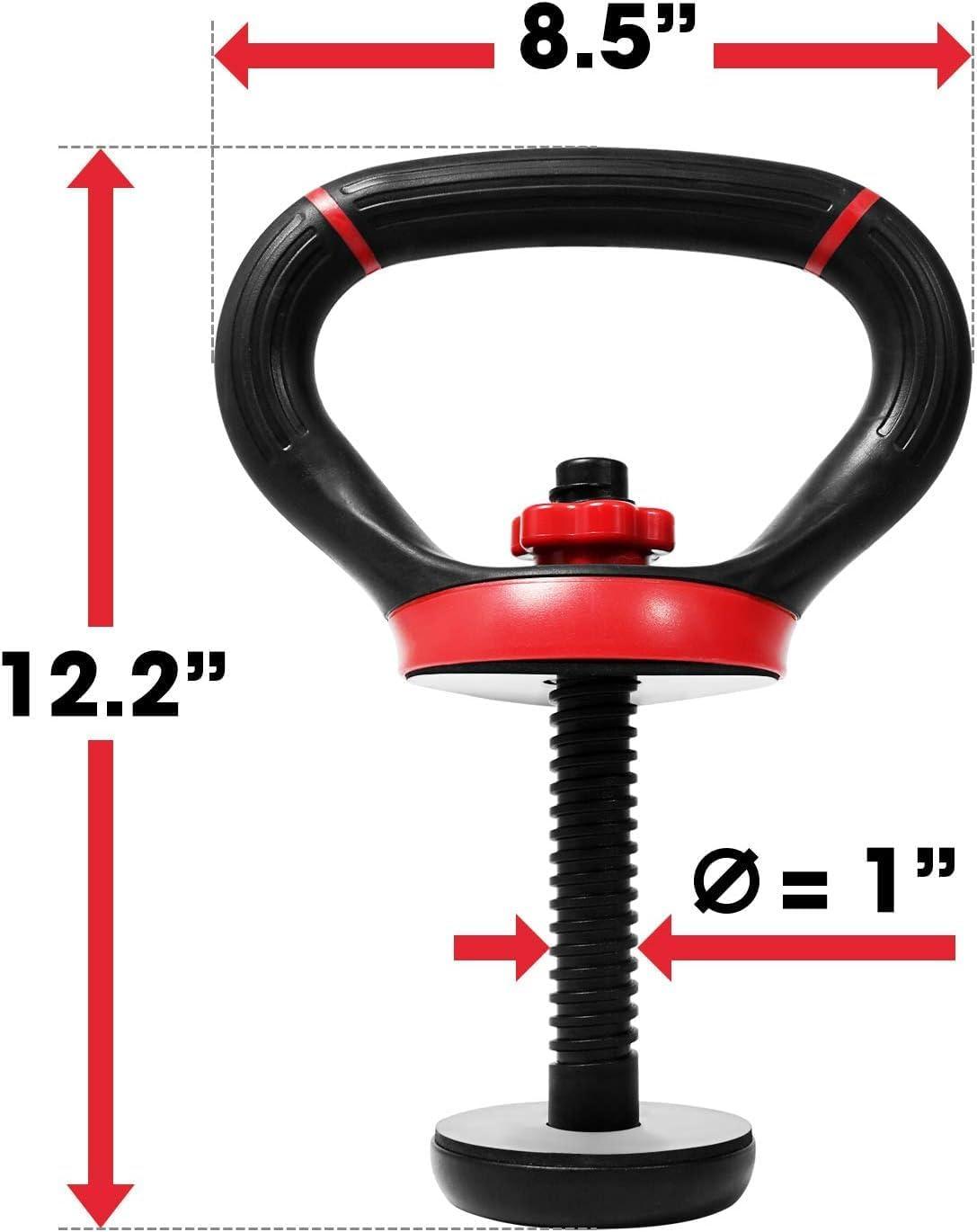 image:imageYes4All Adjustable Kettlebell Handle for Weight Plates Dumbbell Converter for Strength Training Kettlebells Home GymB Red Single