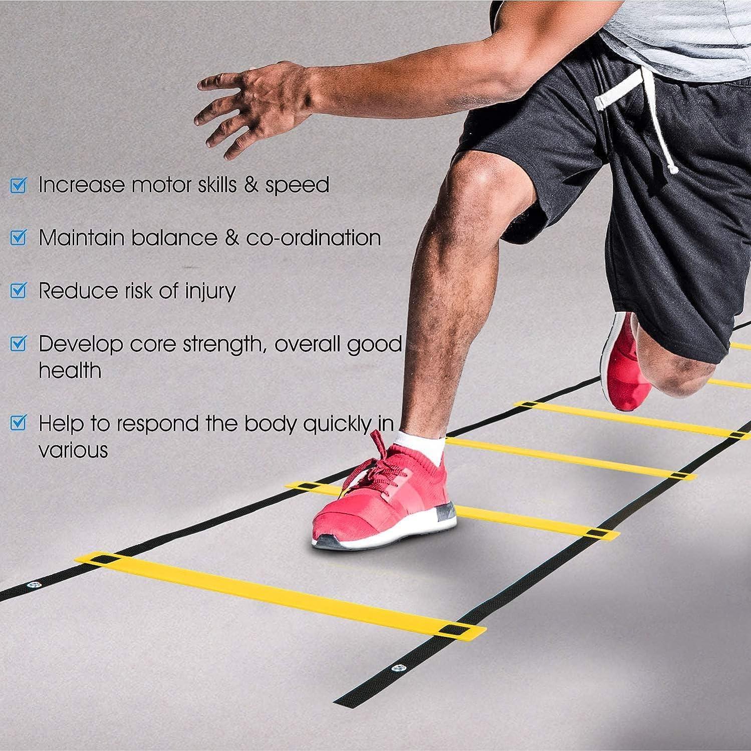 image:imageYes4All Agility Ladder Adjustable Speed amp Agility Training Equipment for All Ages Durable Portable Multiple Combo Sets AvailableA Combo Yellow