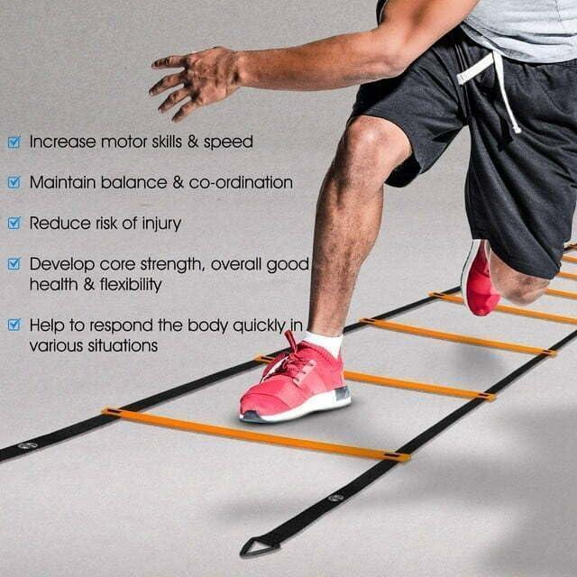image:imageYes4All Agility Ladder Adjustable Speed amp Agility Training Equipment for All Ages Durable Portable Multiple Combo Sets AvailableC Combo Orange