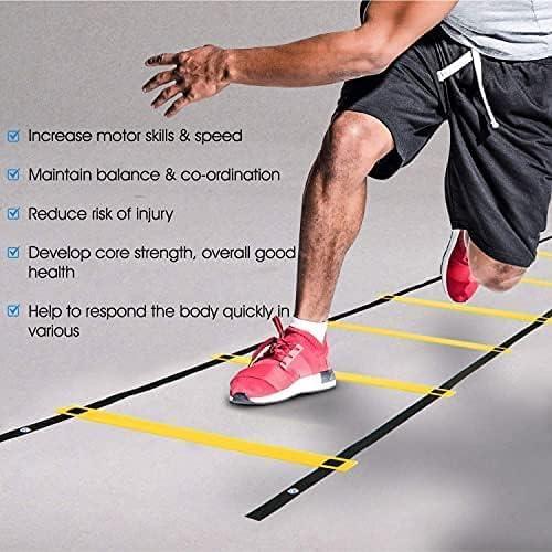 image:imageYes4All Agility Ladder Speed Training Equipment Adjustable Football Ladder for All Ages with Carry Bag Durable Portable Multiple Colors amp RungsC 20 rung  Yellow