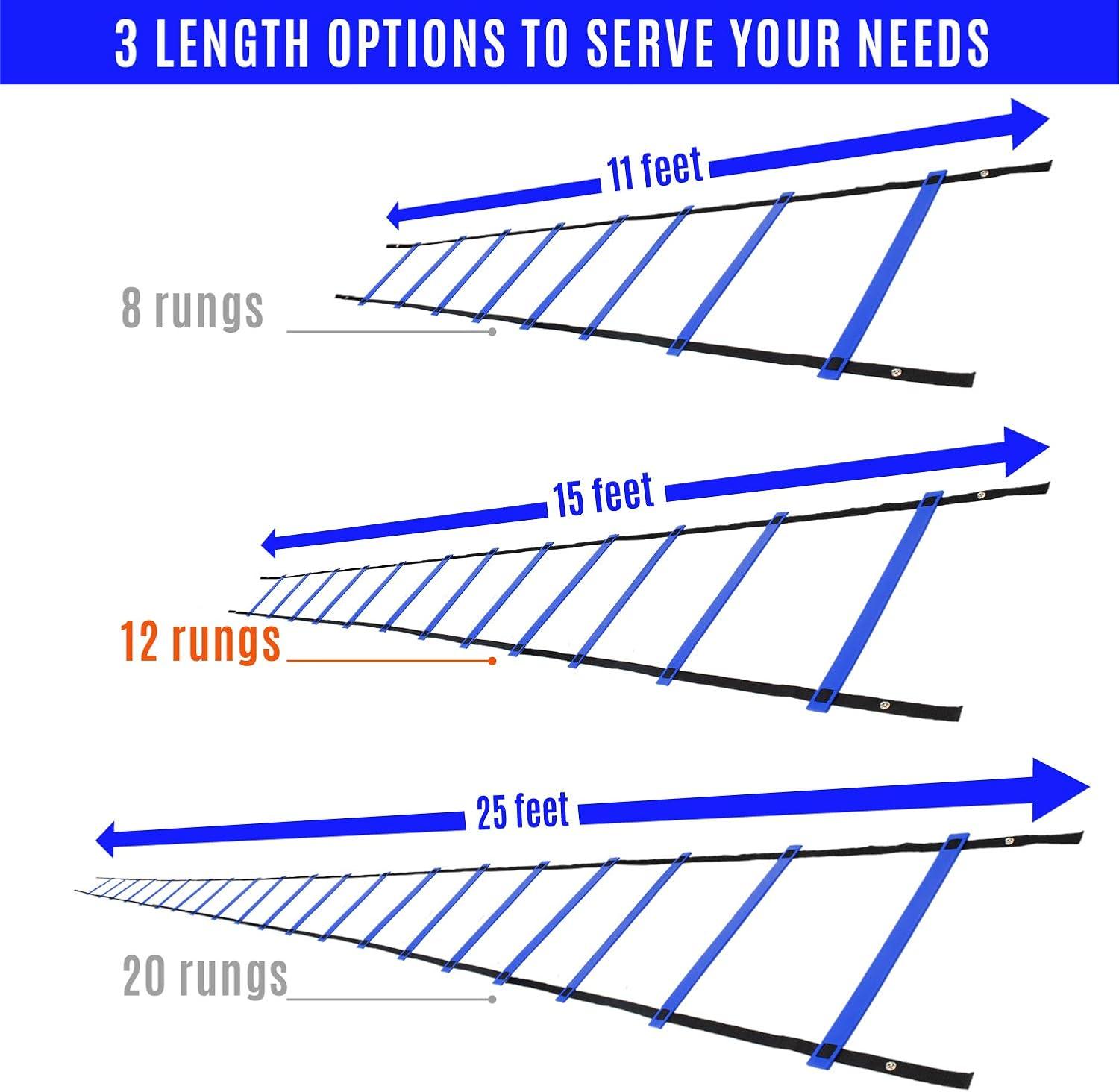 image:imageYes4All Agility Ladder Speed Training Equipment Adjustable Football Ladder for All Ages with Carry Bag Durable Portable Multiple Colors amp RungsE 12 rung  Blue