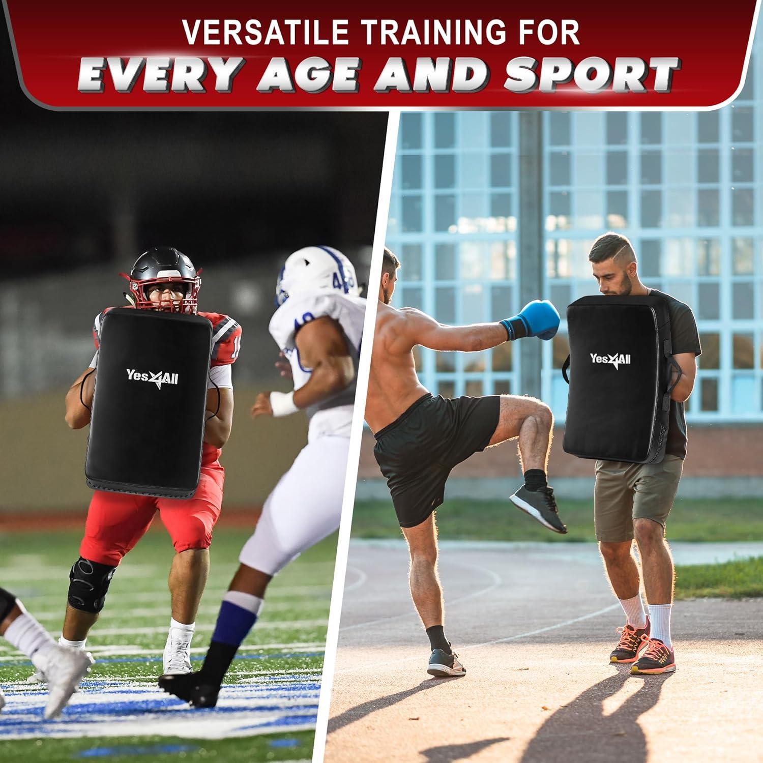 image:imageYes4All Blocking Pad Solid Rivets amp Durable Leather Shield Pads American Football Basketball Training Equipment Football Blocking Pads Ideal for Martial Arts Contact Drills Sparring KarateBlocking Pads 2pcs
