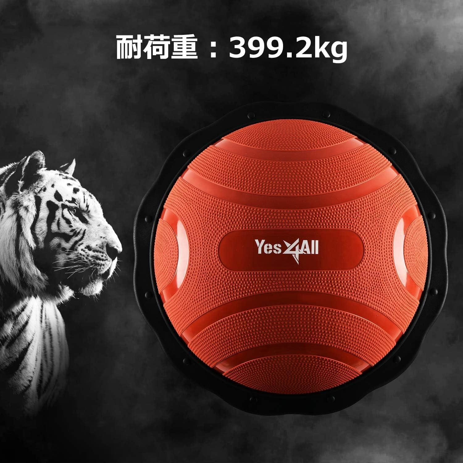 image:imageYes4All Combo Half Ball Balance Trainer Balance Massager Roller for Yoga Pilates StretchesB RedBlack